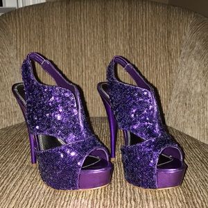 NEW Steve Madden Sequin Purple Heels Size 6